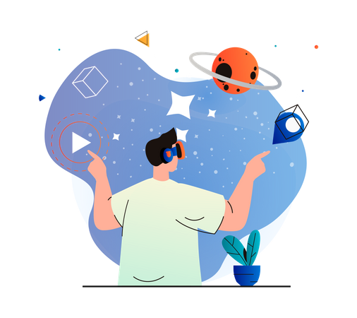 VR space experience  Illustration