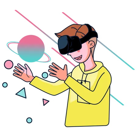 VR space game experience  Illustration