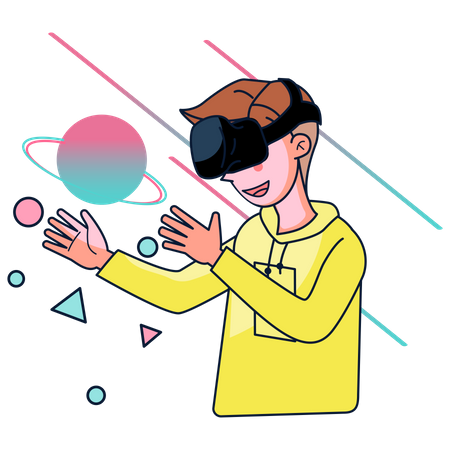 VR space game experience  Illustration