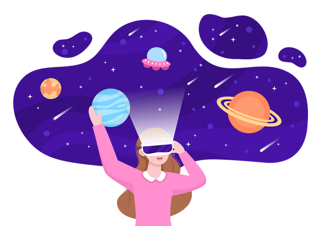 VR Space Game Experience  Illustration