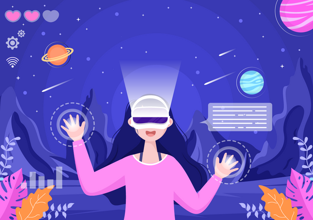 VR space gaming  Illustration