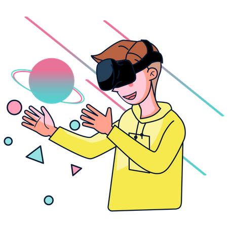 VR-Weltraumspiel-Erlebnis  Illustration