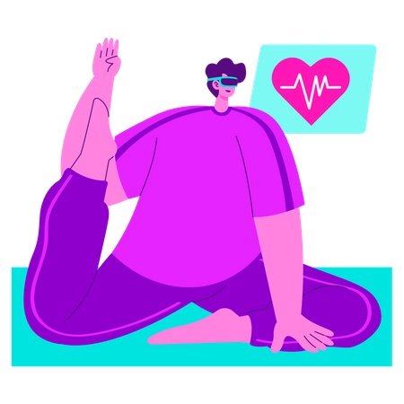 VR Yoga Pose  Illustration