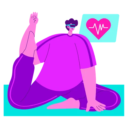 VR Yoga Pose  Illustration