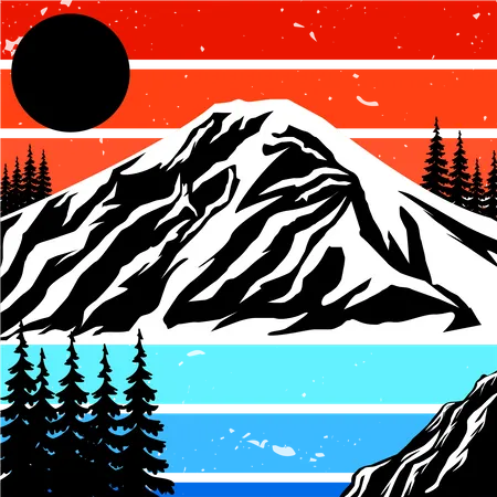 Vue sur la montagne  Illustration