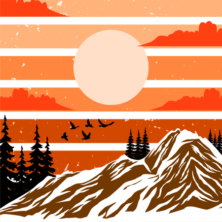 Vue sur la montagne  Illustration