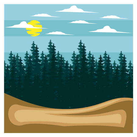 Vue sur la forêt  Illustration