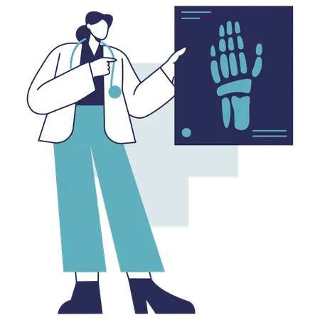 Vues du médecin à portée de main Rapport radiographique  Illustration