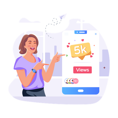 Vues sur les réseaux sociaux  Illustration