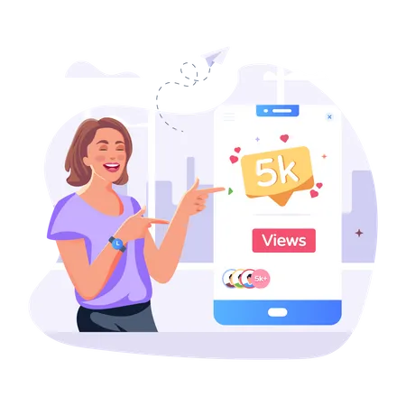 Vues sur les réseaux sociaux  Illustration