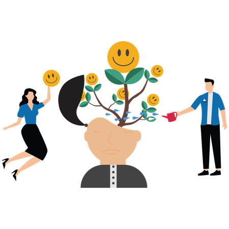 Wachstumsmentalität positives Denken  Illustration