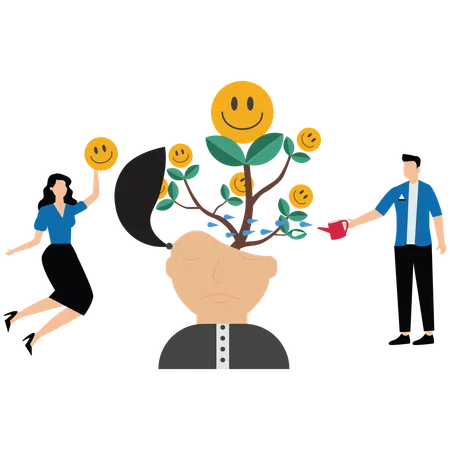 Wachstumsmentalität positives Denken  Illustration