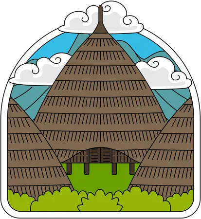 Wae Rebo Traditional House  Illustration