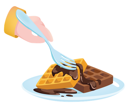 Waffle de chocolate  Ilustração