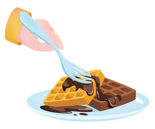 Waffle de chocolate  Ilustração