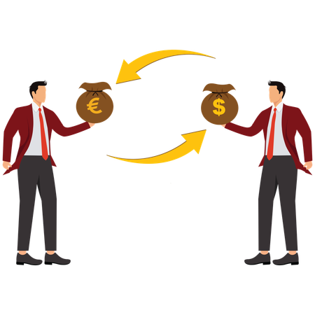 Währungsumrechnung Pfund zu Dollar  Illustration