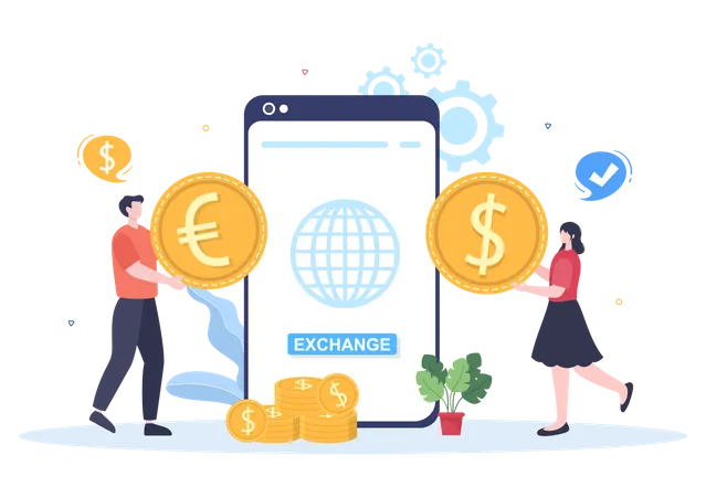 Währungsumtausch-App  Illustration
