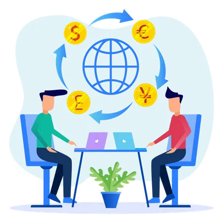 Währungsumtausch-App  Illustration