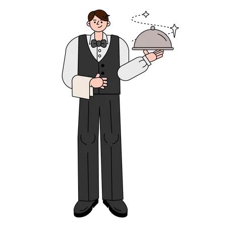 Waiter Illustration