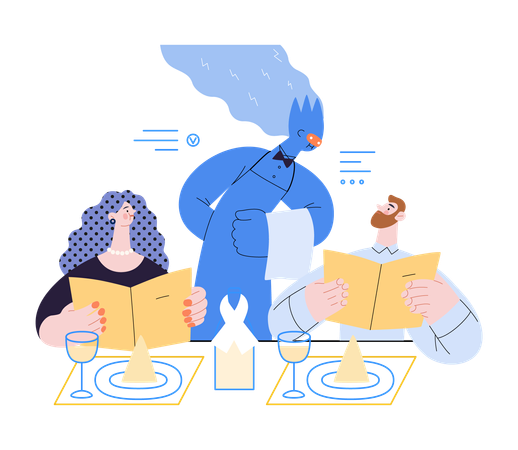 Waiter Ai Taking Order  Illustration