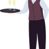 illustration waiter serving alcohol