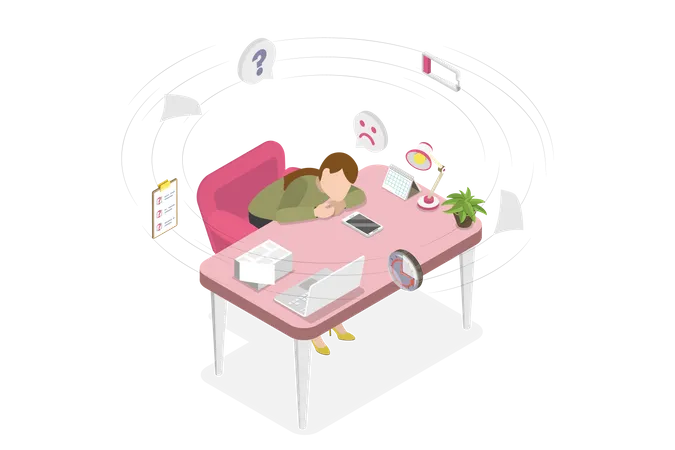 3 D Isometric Flat Vector Conceptual Illustration Of Witing For A Call Sad Unhappy Woman Illustration