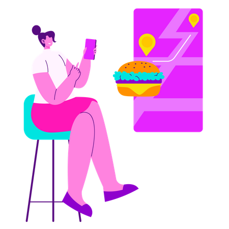 Waiting for food delivery  Illustration