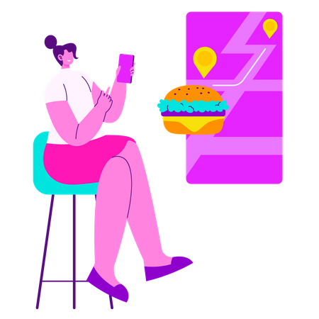 Waiting for food delivery  Illustration