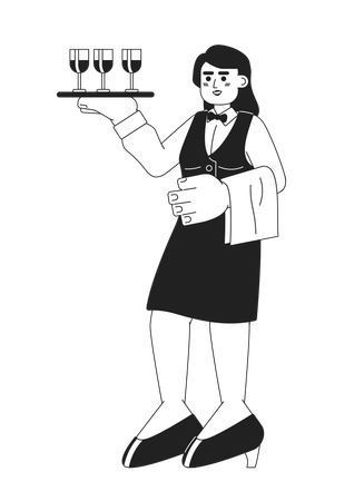 Waitress restaurant  Illustration