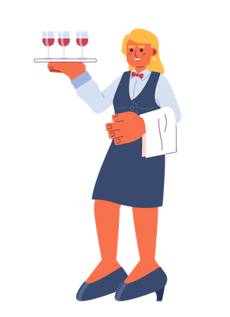 Waitress restaurant  Illustration