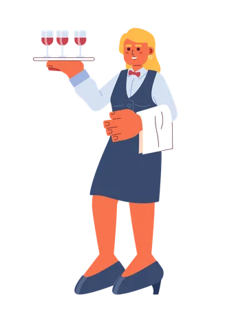 Waitress restaurant  Illustration