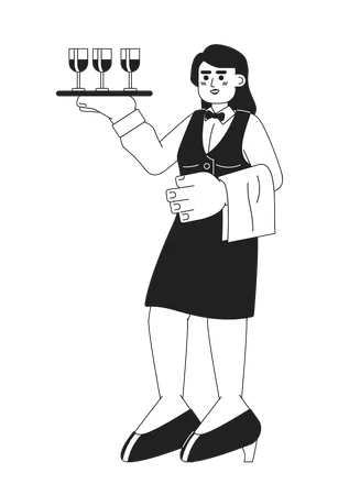 Waitress restaurant  Illustration