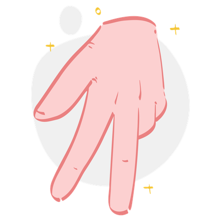 Walk Finger Hand Gesture  Illustration