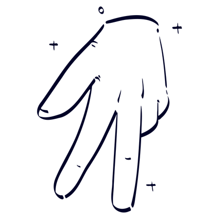 Walk Finger Hand Gesture  Illustration