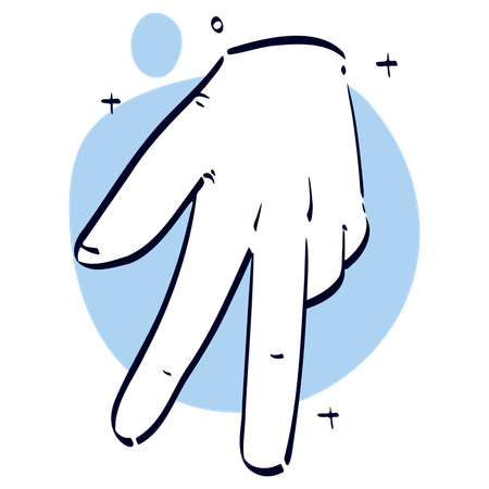 Walk Finger Hand Gesture  イラスト