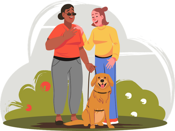 Walk of blind people  Illustration