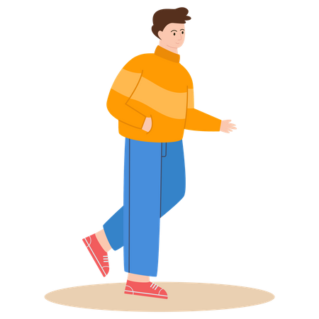Walking Boy Illustration