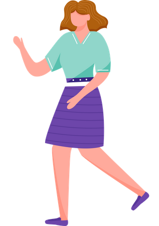 Walking confident girl  Illustration