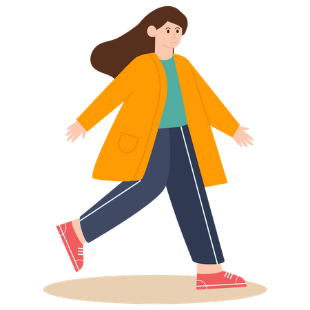 Walking Girl  Illustration