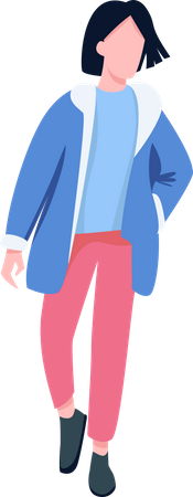 Walking girl in comfy clothe  일러스트레이션