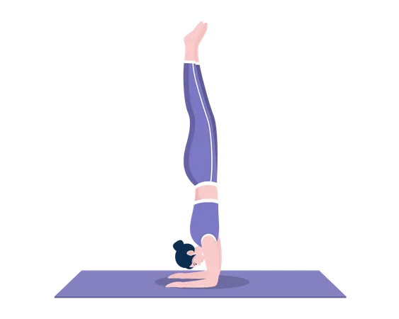 Wall Forearm stand pose Illustration