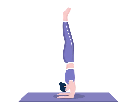 Wall Forearm stand pose  Illustration