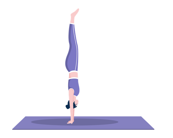 Wall Handstand pose  Illustration