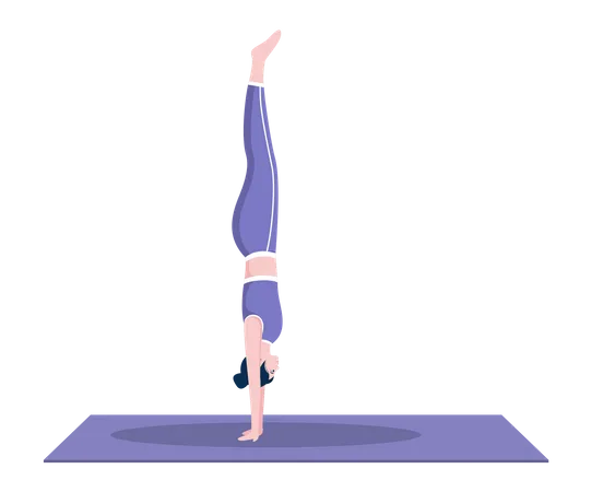 Wall Handstand pose  Illustration