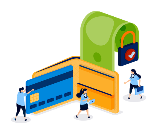 Wallet Beyond Cash and Cards as Secure Digital Facility for Finance Management and Debt Solutions  Illustration