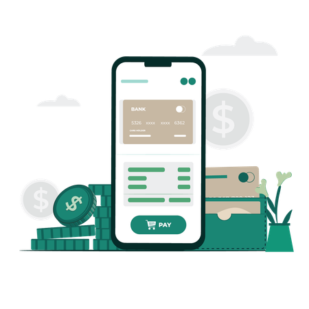 Wallet Payment  Illustration