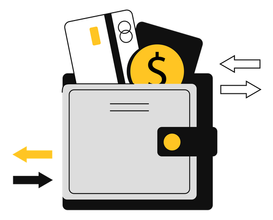 Wallet Transaction  Illustration