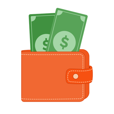 Wallet with money  Illustration