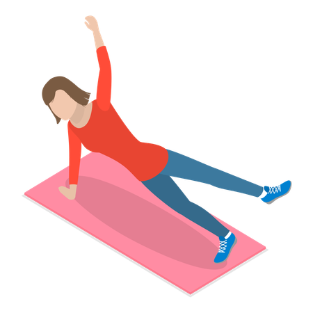 Waman doing exercise to remain fit and healthy  Illustration
