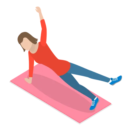 Waman doing exercise to remain fit and healthy  Illustration